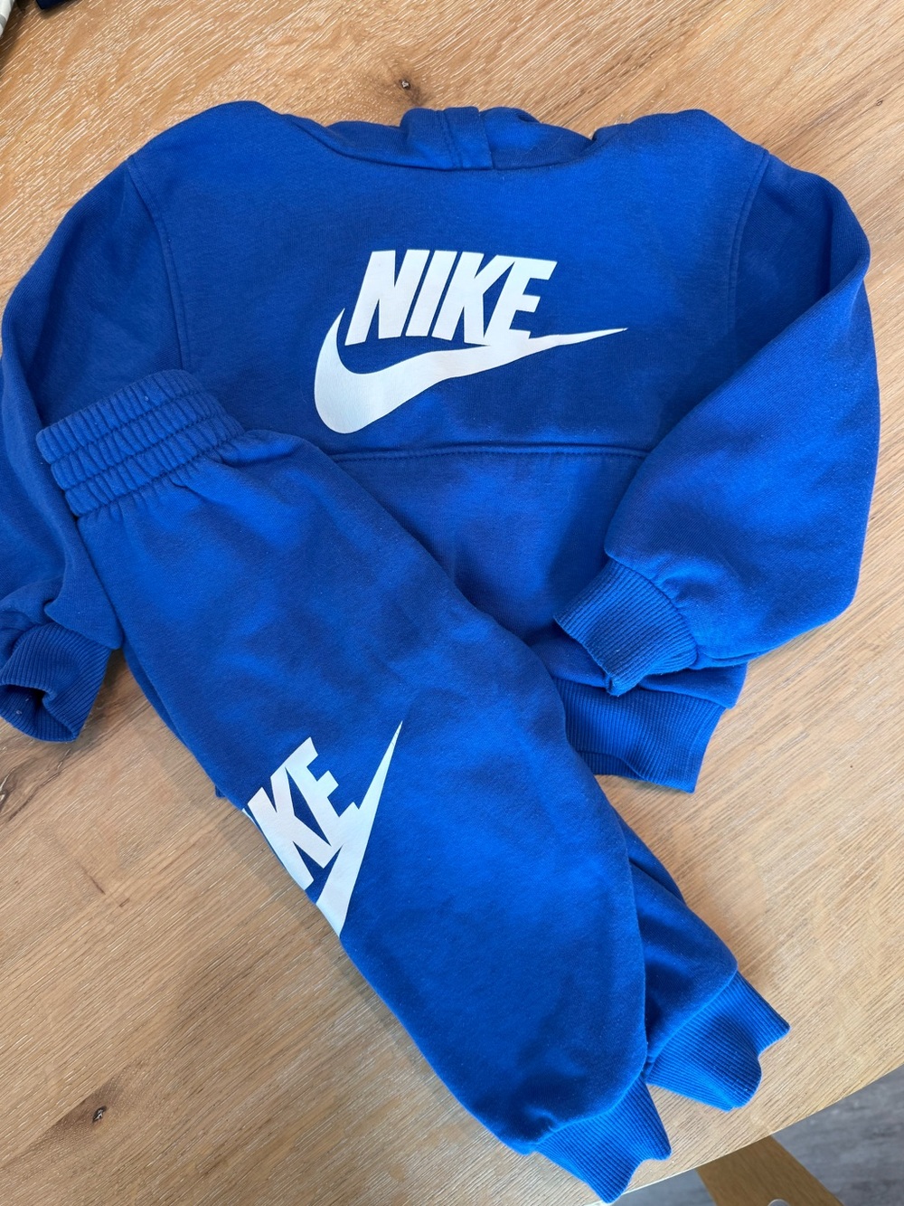 Nike Toddler 2T sweat fleece set hoodie & jogger pants blue 2 piece GUC